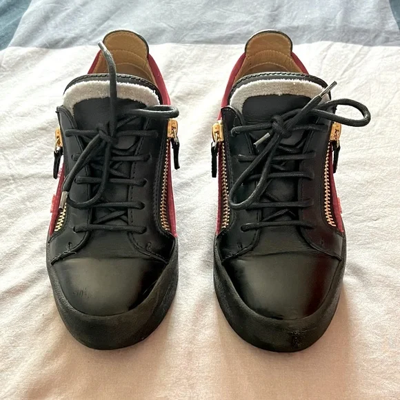 giuseppe zanotti sneakers black and red
